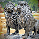 imagem do produto Par de Le�es em M�rmore Preto 155cm - EMP704