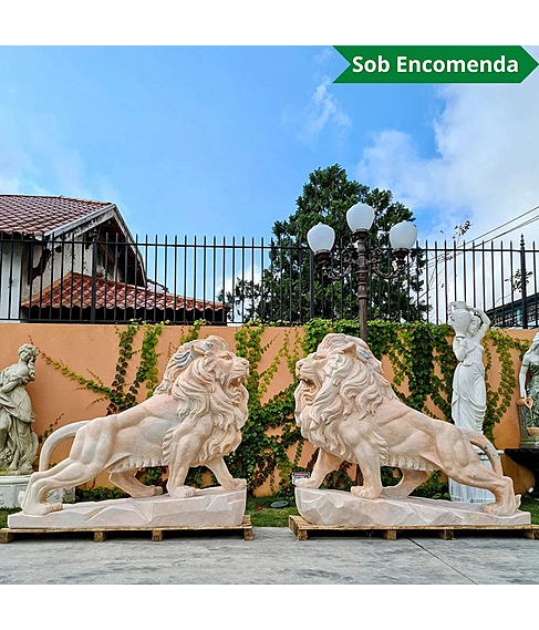 imagem de Par de Lees em Mrmore Rosa 145cm - EMP449