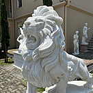 imagem do produto Par de Le�es Grande em M�rmore Branco 200cm EMP606 Impon�ncia Monumental