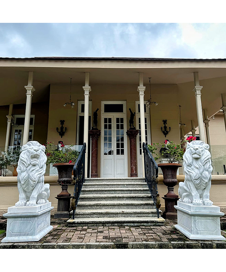 imagem do produto Par de Le�es Pal�cio das Laranjeiras 120cm + 40cm de Base - EMP602 For�a e Eleg�ncia