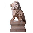 imagem do produto Par de Le�es Sentados em M�rmore Branco 120cm | Escultura Monumental para Mans�es e Jardim