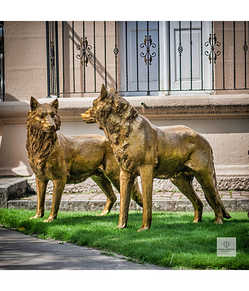 imagem de Par de Lobos em Bronze 104cm - EBZ702