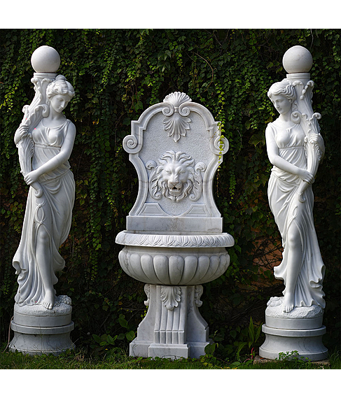 imagem de Par de Luminrias Aurora em Mrmore Branco 190cm - EMP380