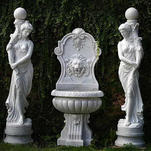 imagem de Par de Luminárias Aurora em Mármore Branco 190cm - EMP380 Elegância e Luz Clássica