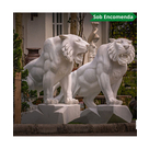 imagem do produto Par de Tigres em M�rmore Branco 120cm - EMP503