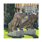 imagem do produto Par de Tigres em M�rmore Marrom Imperial 120cm - EMP609 Luxo e Impon�ncia