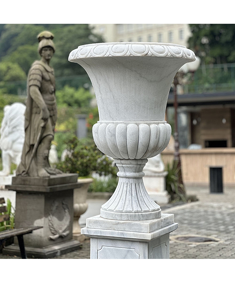 imagem do produto Par de Vasos em M�rmore Branco 200cm VMP138 Luxo Monumental