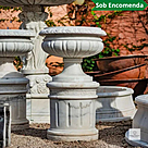 imagem do produto Par de Vasos Ta�a com Base Redonda em M�rmore 110cm - VMP135 Luxo Escultural