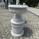 imagem do produto Par de Vasos Ta�a com Base Redonda em M�rmore 110cm - VMP135 Luxo Escultural