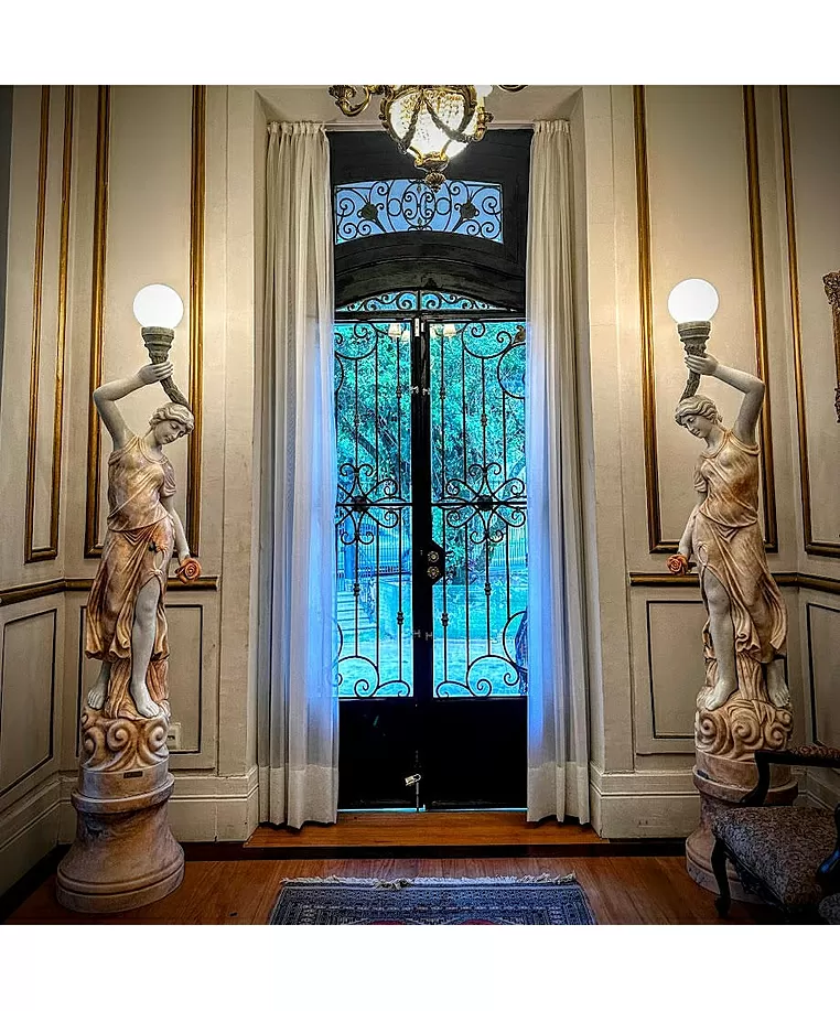 imagem de Par Luminárias em Mármore Rosa 230cm - EMP485