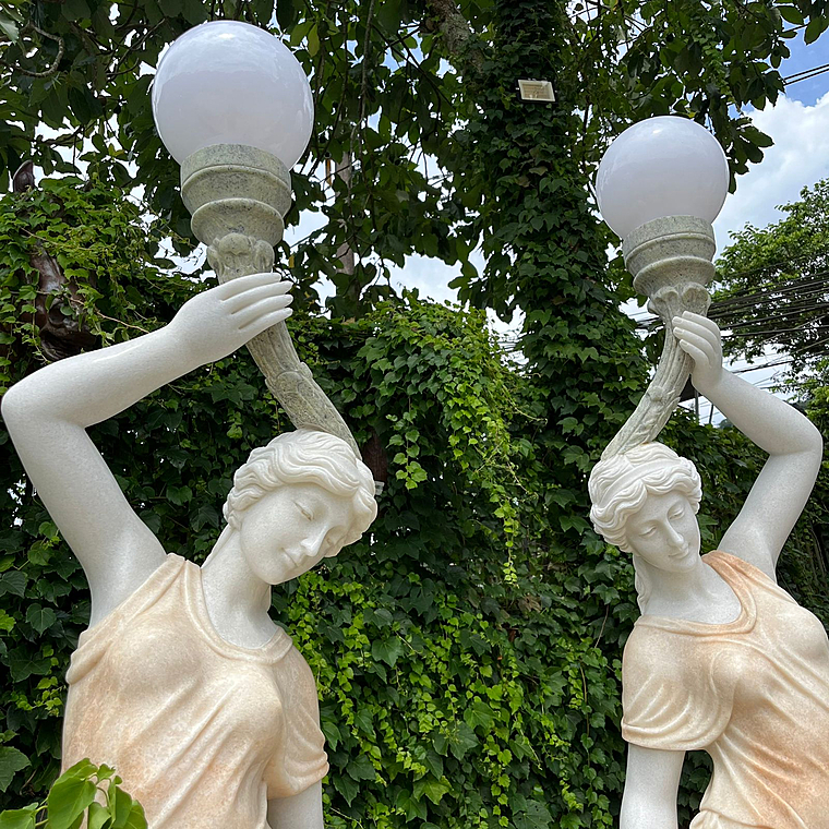 imagem do produto Par Lumin�rias em M�rmore Rosa 230cm - EMP485 Eleg�ncia e Impacto Visual