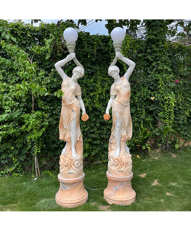 imagem do produto Par Lumin�rias em M�rmore Rosa 230cm - EMP485