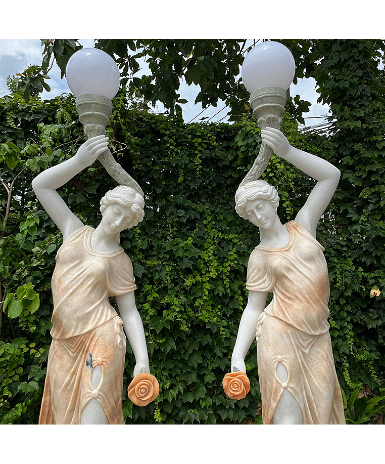 imagem do produto Par Lumin�rias em M�rmore Rosa 230cm - EMP485