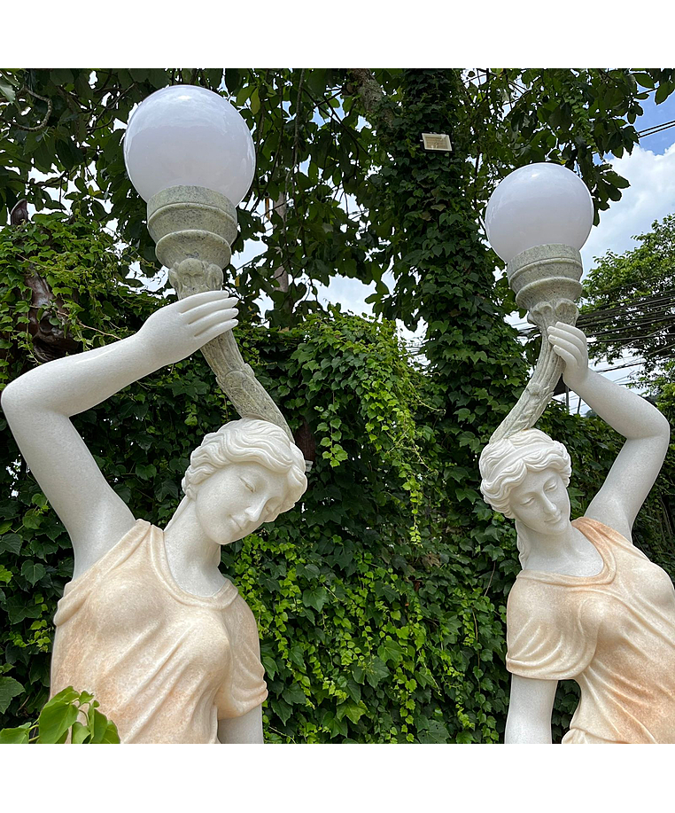 imagem do produto Par Lumin�rias em M�rmore Rosa 230cm - EMP485