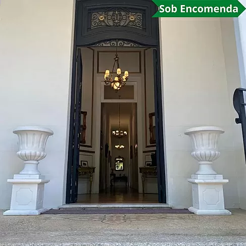 imagem de Par Vaso de Mármore com Base 105cm - VMP132 Destaque no Paisagismo