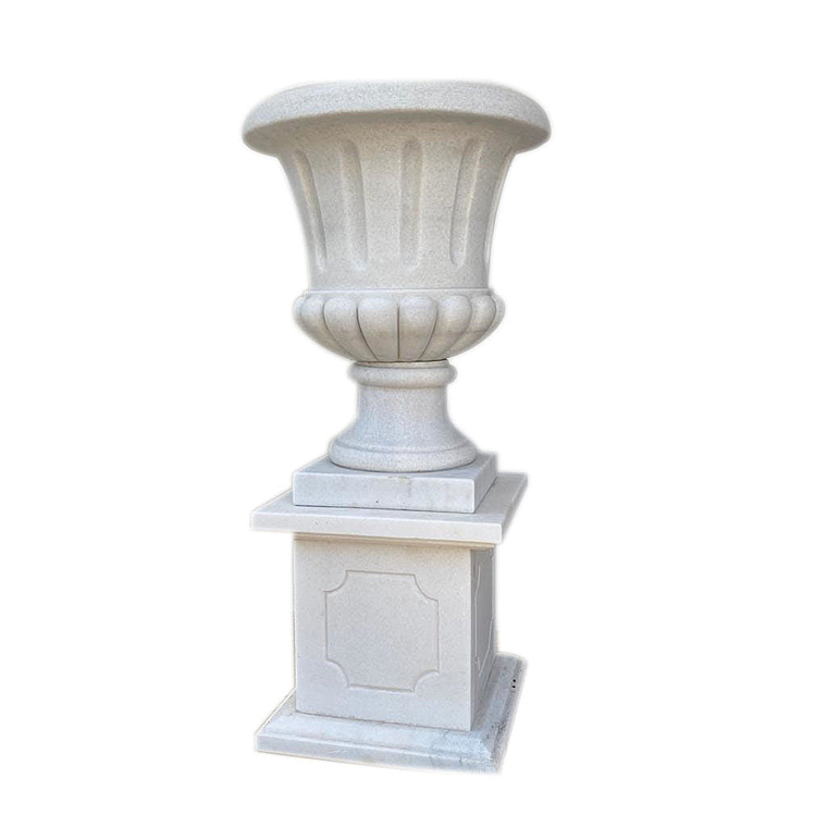 imagem do produto Par Vaso de M�rmore com Base 105cm - VMP132 Destaque no Paisagismo