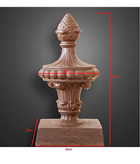 imagem de Pinha Decorativa com Base 65cm em Ferro Fundido VRF163 Para Jardins e Projetos Clássicos 