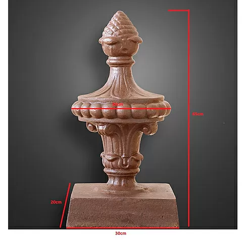 imagem de Pinha Decorativa com Base 65cm em Ferro Fundido VRF163 Para Jardins e Projetos Clássicos 