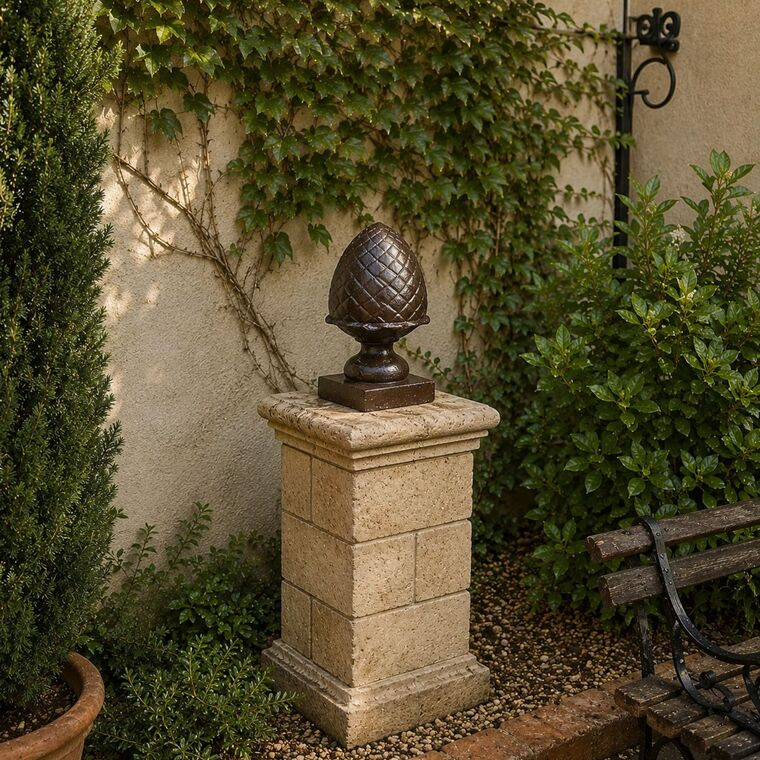imagem do produto Pinha Decorativa em Ferro Fundido 45cm VRF159 Para Jardins e Projetos Cl�ssicos 