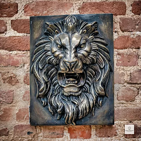 imagem de Placa Cara de Leão em Bronze 50cm VRBZ329 Elegância e Presença
