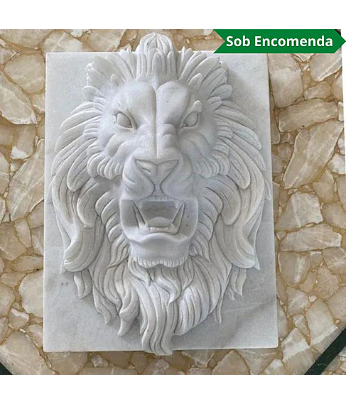 imagem de Placa de Mrmore Cara de Leo 50cm - VRMP328