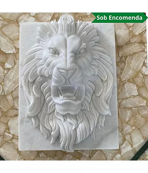 imagem de Placa de Mármore Cara de Leão 50cm - VRMP328