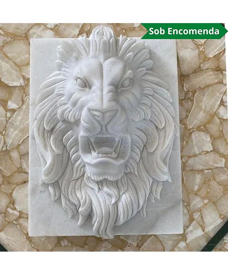 imagem do produto Placa de M�rmore Cara de Le�o 50cm - VRMP328