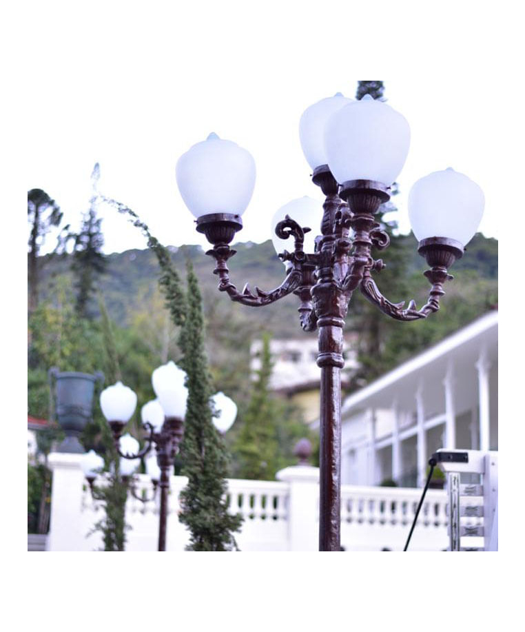 imagem do produto Poste Floren�a com 5 Bra�os 330cm VRF283 Para Ilumina��o de Jardins e �reas Externas 