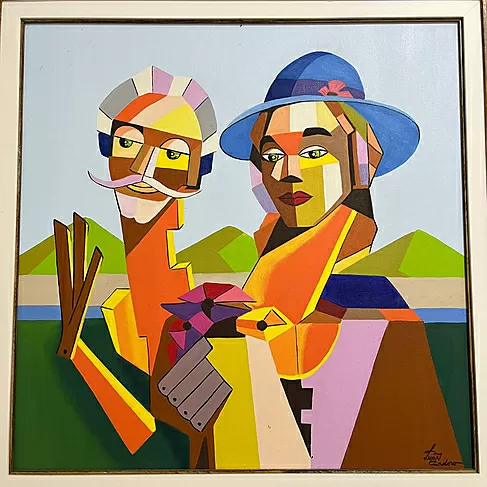 imagem de Quadro com Moldura Casal Plié 95cm QDR001 Arte e Movimento