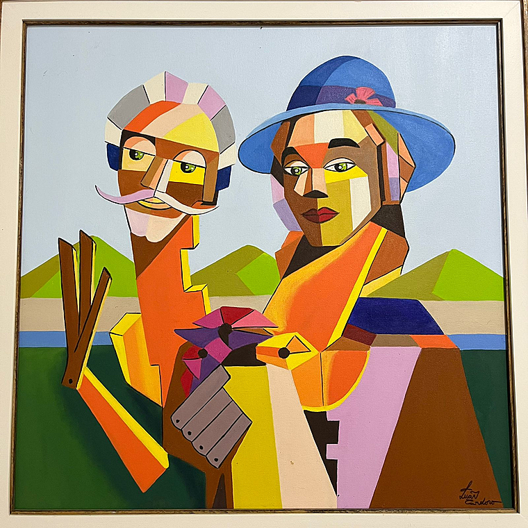 imagem do produto Quadro com Moldura Casal Pli� 95cm QDR001 Arte e Movimento