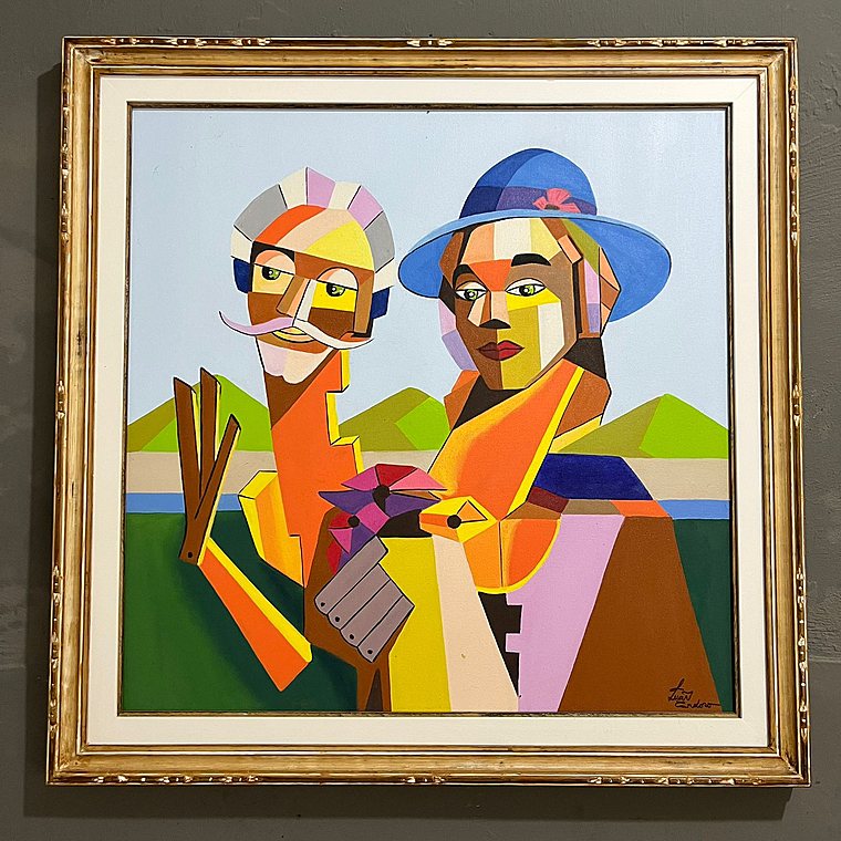 imagem do produto Quadro com Moldura Casal Pli� 95cm QDR001 Arte e Movimento