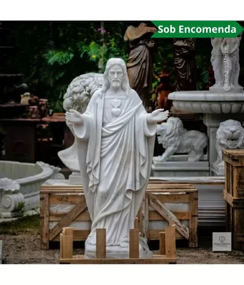 imagem de Sagrado Coração de Jesus Braços Abertos 160cm - IMP356 Escultura Religiosa Clássica