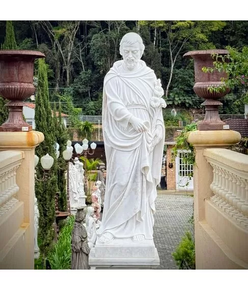imagem de São José Mármore Branco 160cm - IMP351