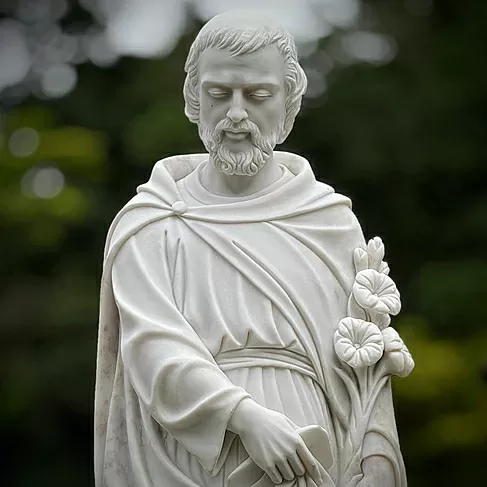 imagem de São José Mármore Branco 160cm - IMP351 Escultura Religiosa 