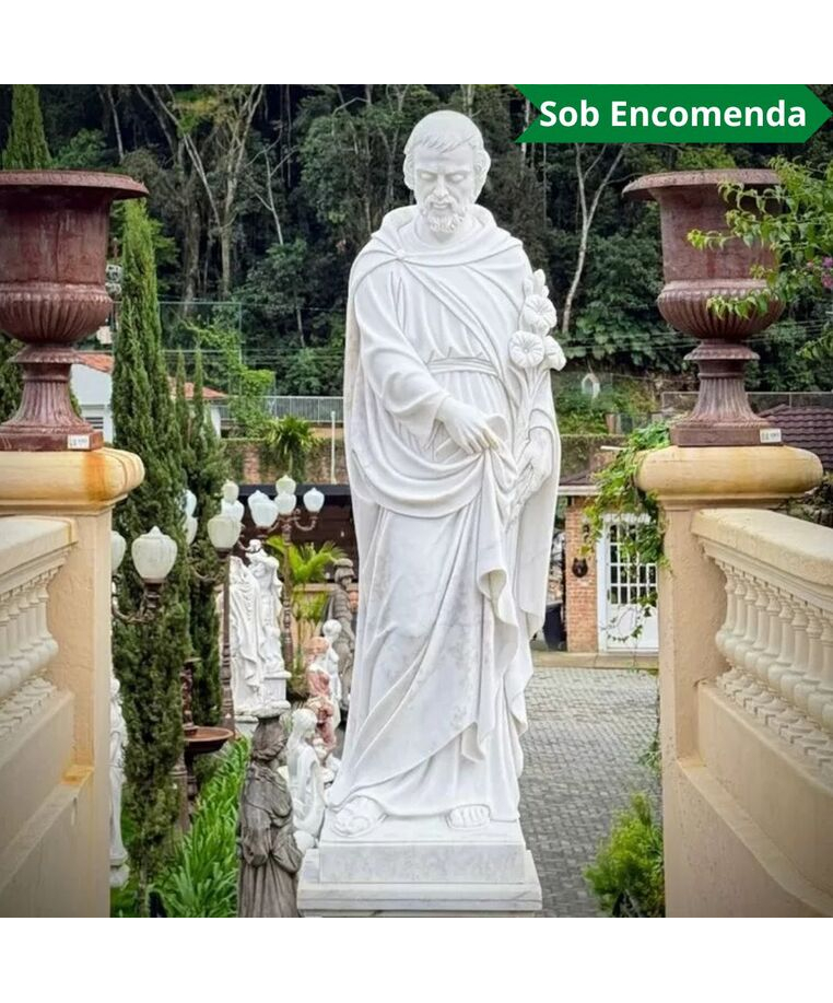 imagem do produto S�o Jos� M�rmore Branco 160cm - IMP351 Escultura Religiosa 