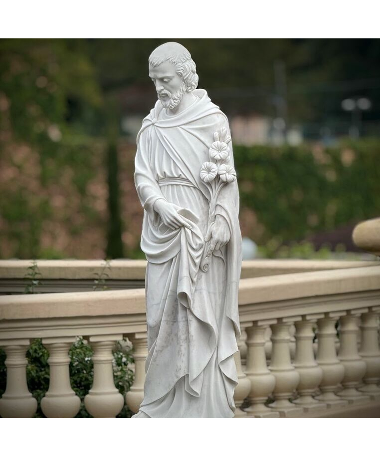 imagem do produto S�o Jos� M�rmore Branco 160cm - IMP351 - Escultura Religiosa Cl�ssica para Ambientes