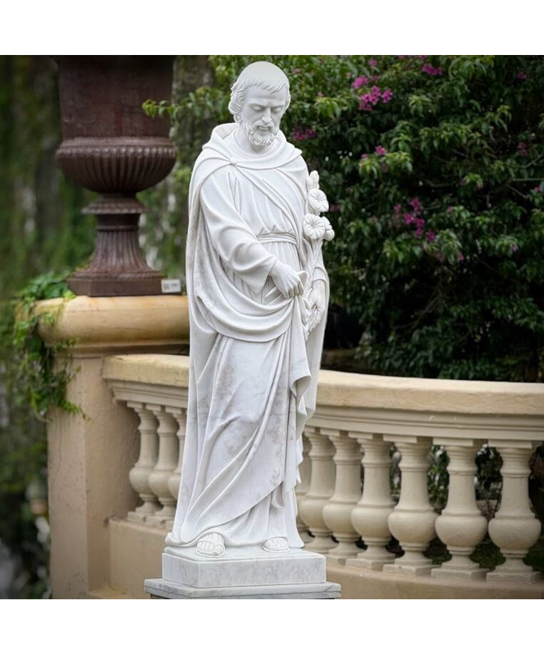 imagem do produto S�o Jos� M�rmore Branco 160cm - IMP351 - Escultura Religiosa Cl�ssica para Ambientes
