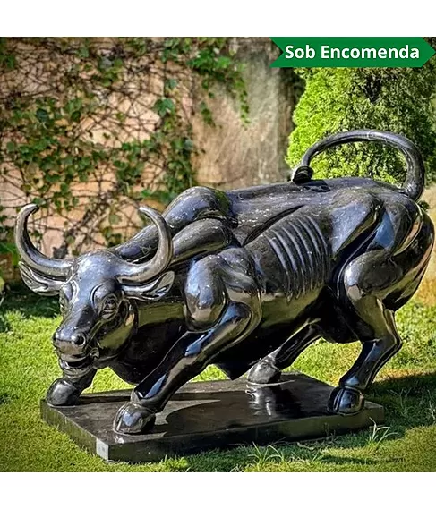 imagem de Touro de Wall Street em Mármore 125cm EMP575 Força e Prestígio