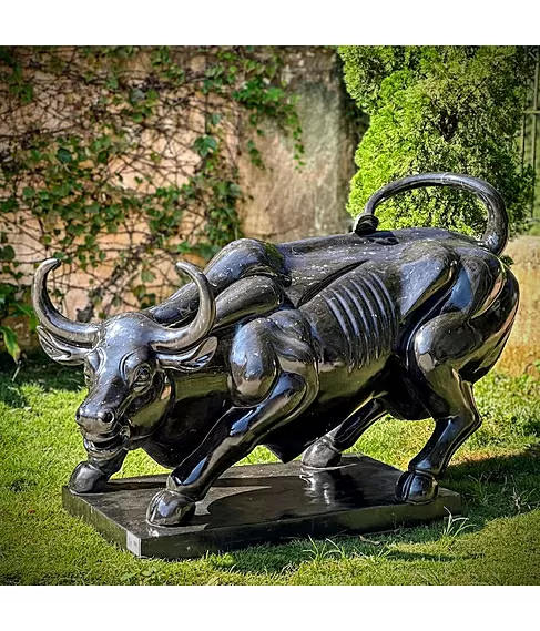 imagem de Touro de Wall Street em Mármore 125cm EMP575 Força e Prestígio