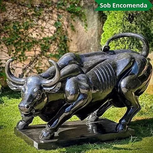 imagem de Touro de Wall Street em Mármore 125cm EMP575 Força e Prestígio