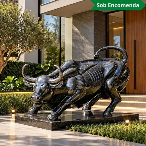 imagem de Touro de Wall Street em Mármore 125cm EMP575 Força e Prestígio