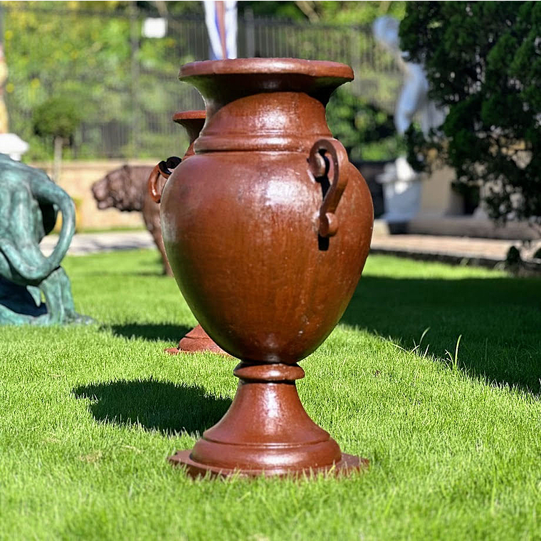 imagem do produto Vaso de Ferro Fundido Decorativo Anfora Lisa em Ferro Fundido 85cm - VF037  Refinado