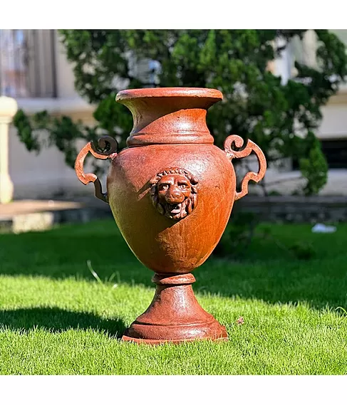 imagem de Vaso Decorativo Anfora Cara de Leao 85cm - VF037B Clássico Imponente