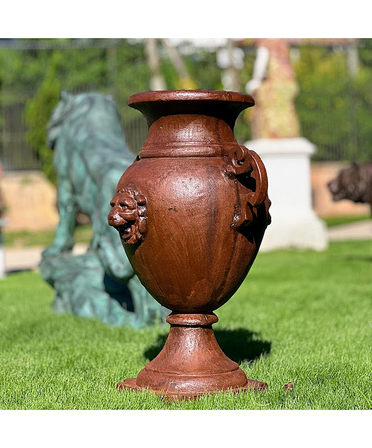 imagem do produto Vaso Decorativo Anfora Cara de Leao 85cm - VF037B Cl�ssico Imponente