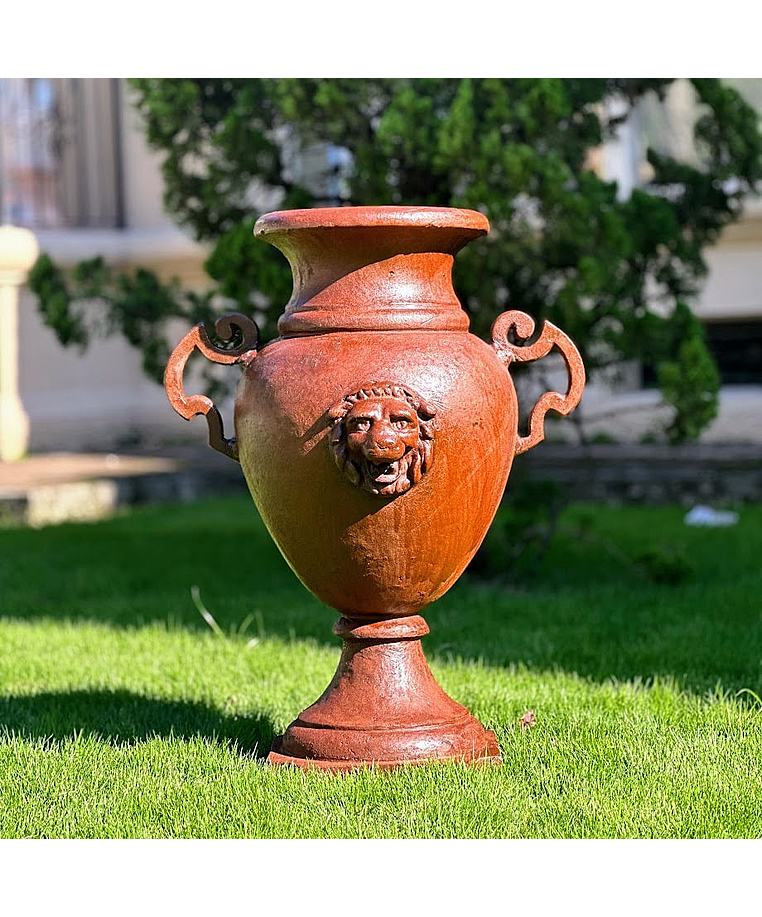 imagem do produto Vaso Decorativo Anfora Cara de Leao 85cm - VF037B Cl�ssico Imponente