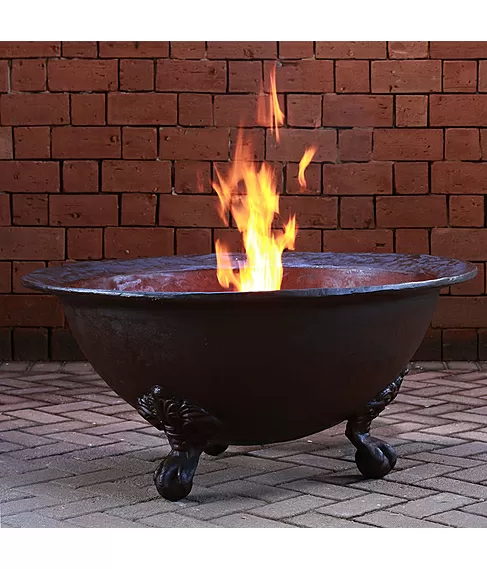 imagem de Vaso Decorativo Bacião em Ferro Fundido 47cm - VRF020 Jardins de Luxo