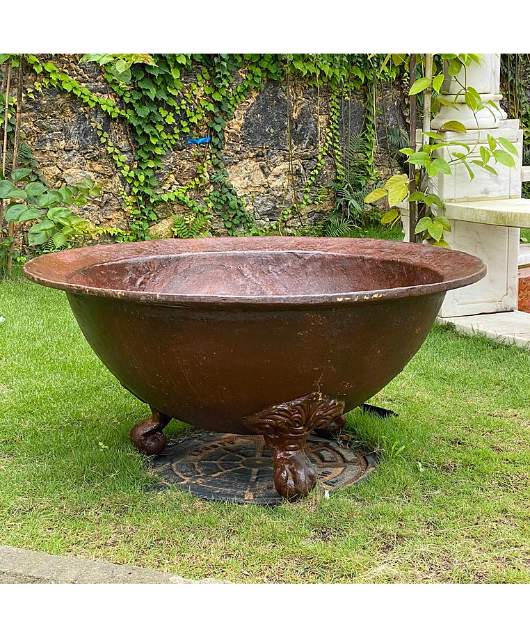 imagem do produto Vaso Decorativo Baci�o em Ferro Fundido 47cm - VRF020 Jardins de Luxo