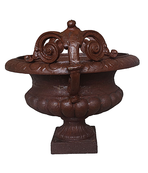 imagem de Vaso Decorativo de Ferro Fundido Pequeno com Ala 45cm - VF038