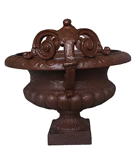 imagem de Vaso Decorativo de Ferro Fundido Pequeno com Alça 45cm - VF038 Destaque no Paisagismo