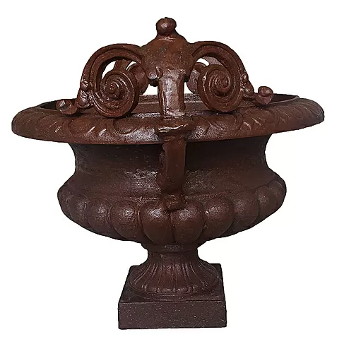 imagem de Vaso Decorativo de Ferro Fundido Pequeno com Alça 45cm - VF038 Destaque no Paisagismo